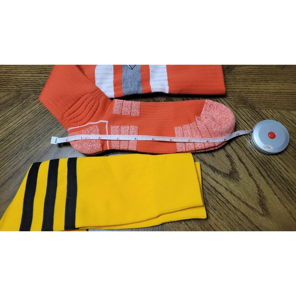 Stance Orange & TCK Yellow Striped Athletic Over The Calf Socks Bundle 2 Pairs